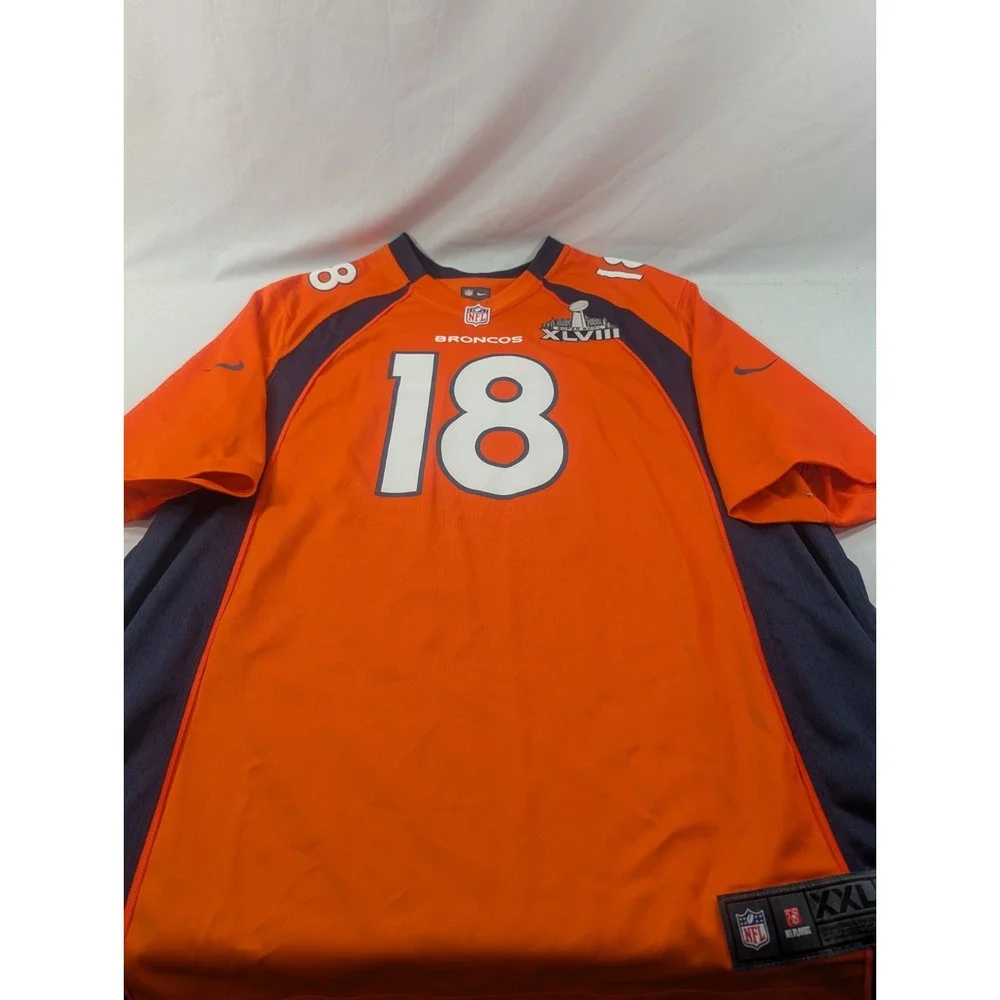 Nike NFL On Field Denver Broncos #18 Manning Jersey Men 2XL Football Super Bowl